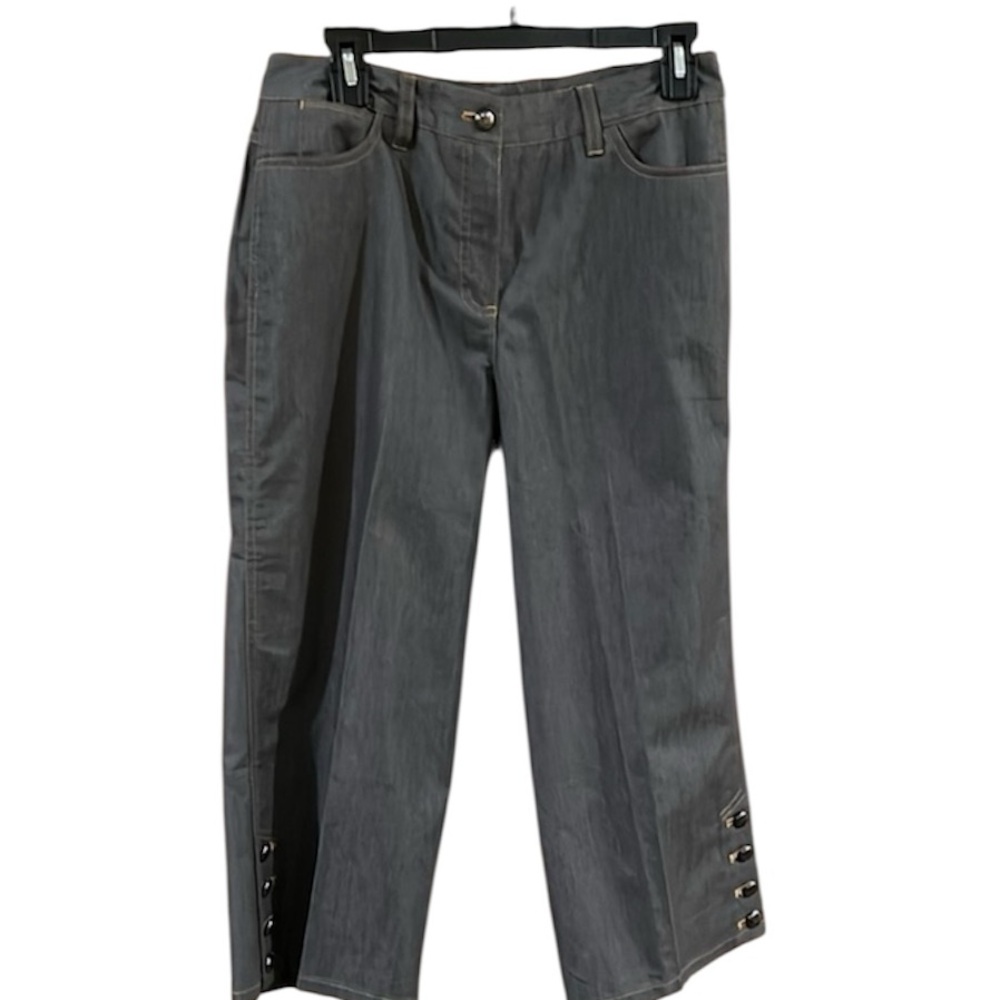New Directionn Size 8 Capris Pants Dark Faux Denim Gray